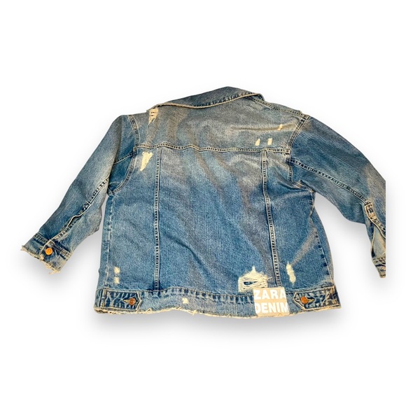 Zara Oversized Distressed Denim Jacket (Size M) - Picture 5 of 7